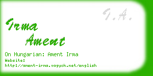 irma ament business card